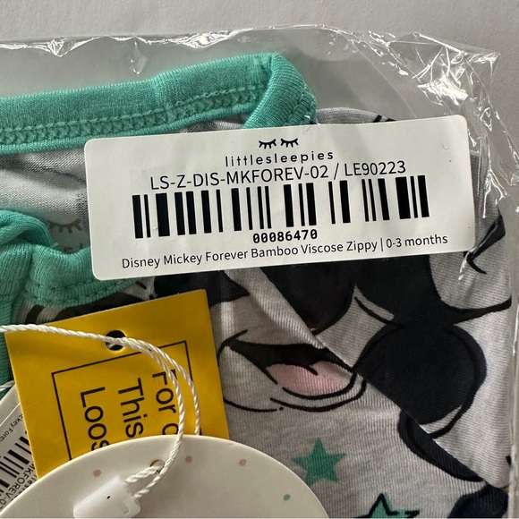 Little Sleepies Zippy Mickey Forever New Disney Teal 0-3m - Picture 4 of 7